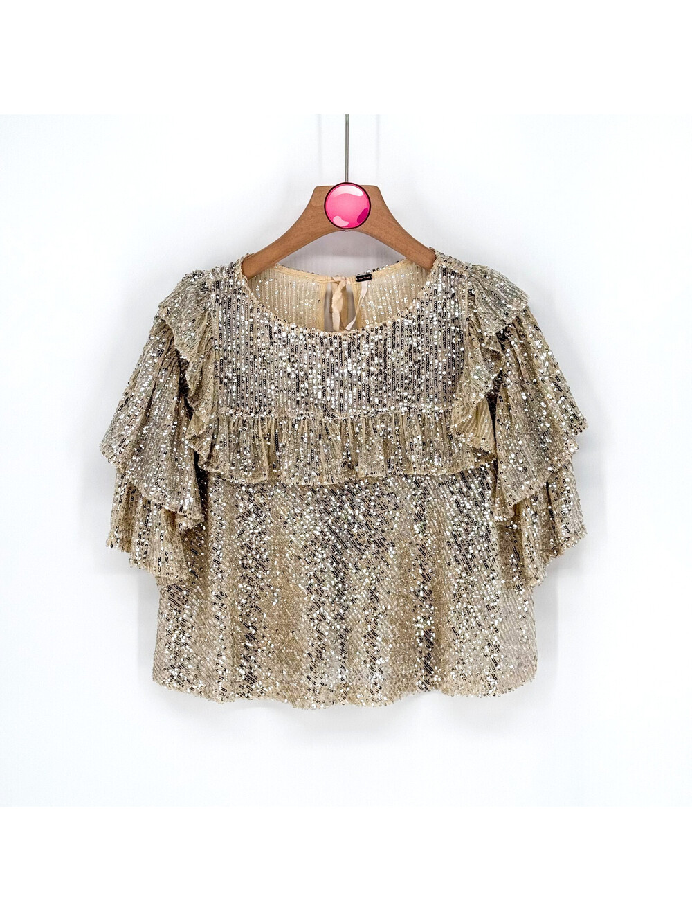Free People Sequin Cropped Top Bridal Party Boho Women Small